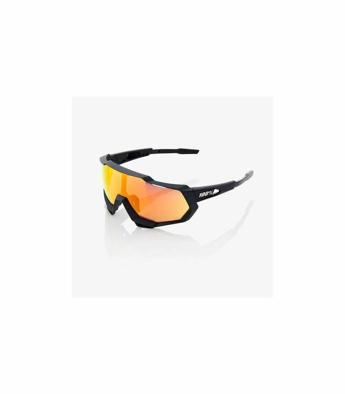 GAFAS 100% SPEEDTRAP SOFT TACT BLACK HIPER RED LENS