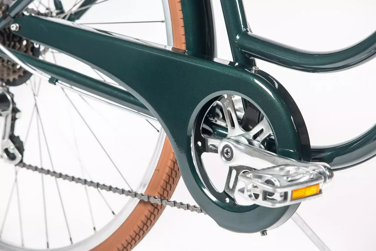 BICICLETA DE PASEO CAPRI BERLIN VERDE INGLÉS 28 PULGADAS 7 VELOCIDADES - Imagen 4