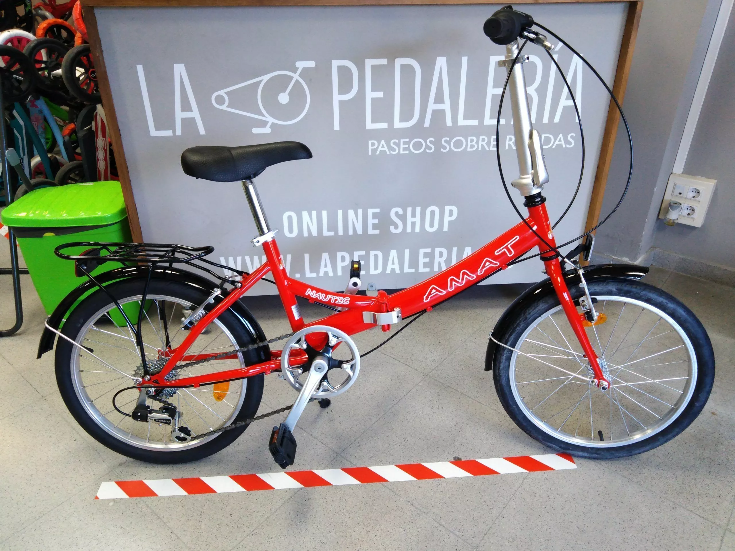 BICICLETA PLEGABLE ACERO AMAT NAUTIC 20″ 6 VELOCIDADES ROJO - Imagen 2
