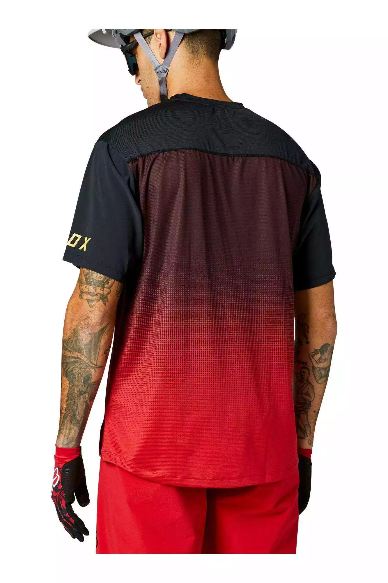 CAMISETA BICI FOX TECNICA FLEXAIR SS NEGRO/ROJO - Imagen 2