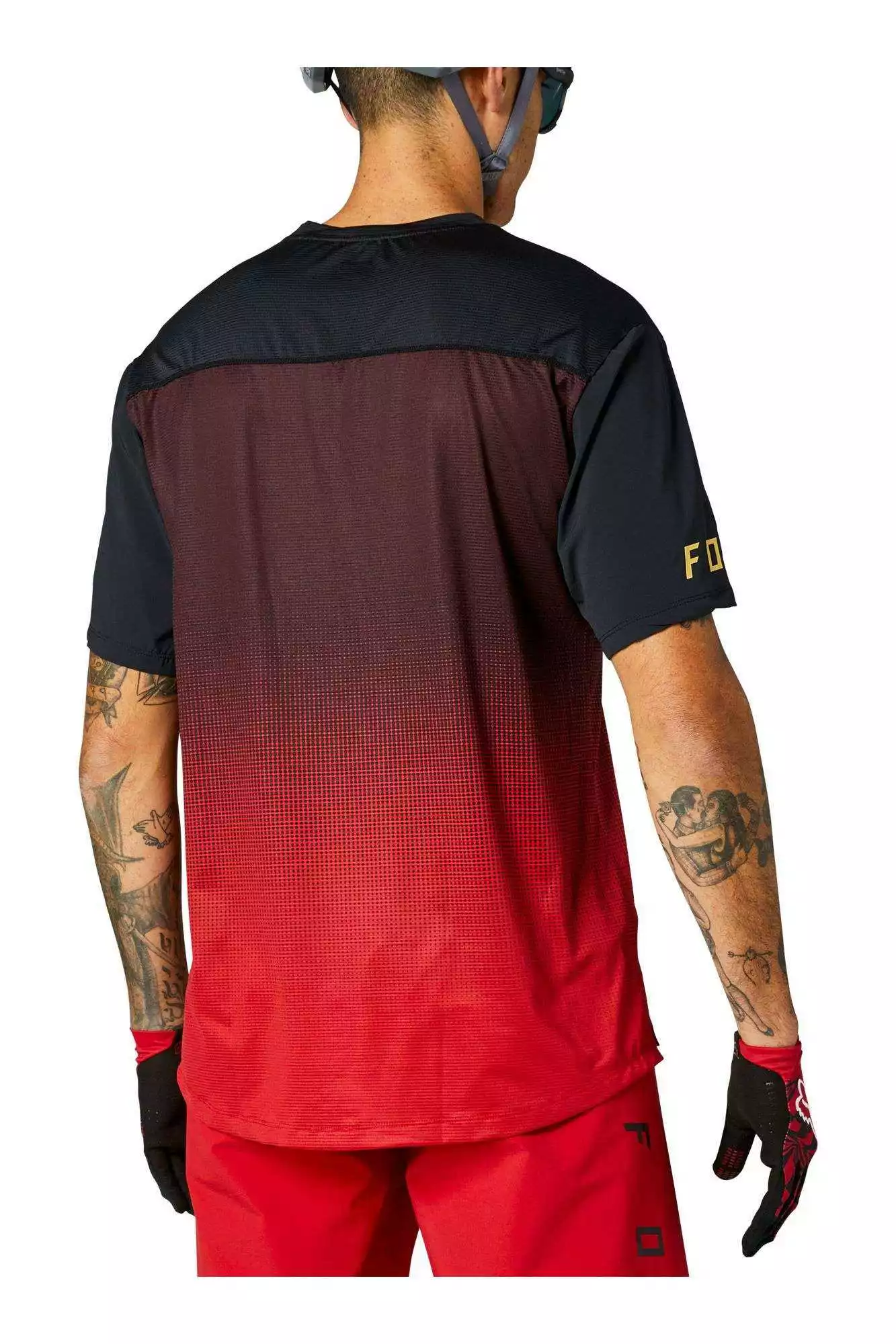 CAMISETA BICI FOX TECNICA FLEXAIR SS NEGRO/ROJO - Imagen 4