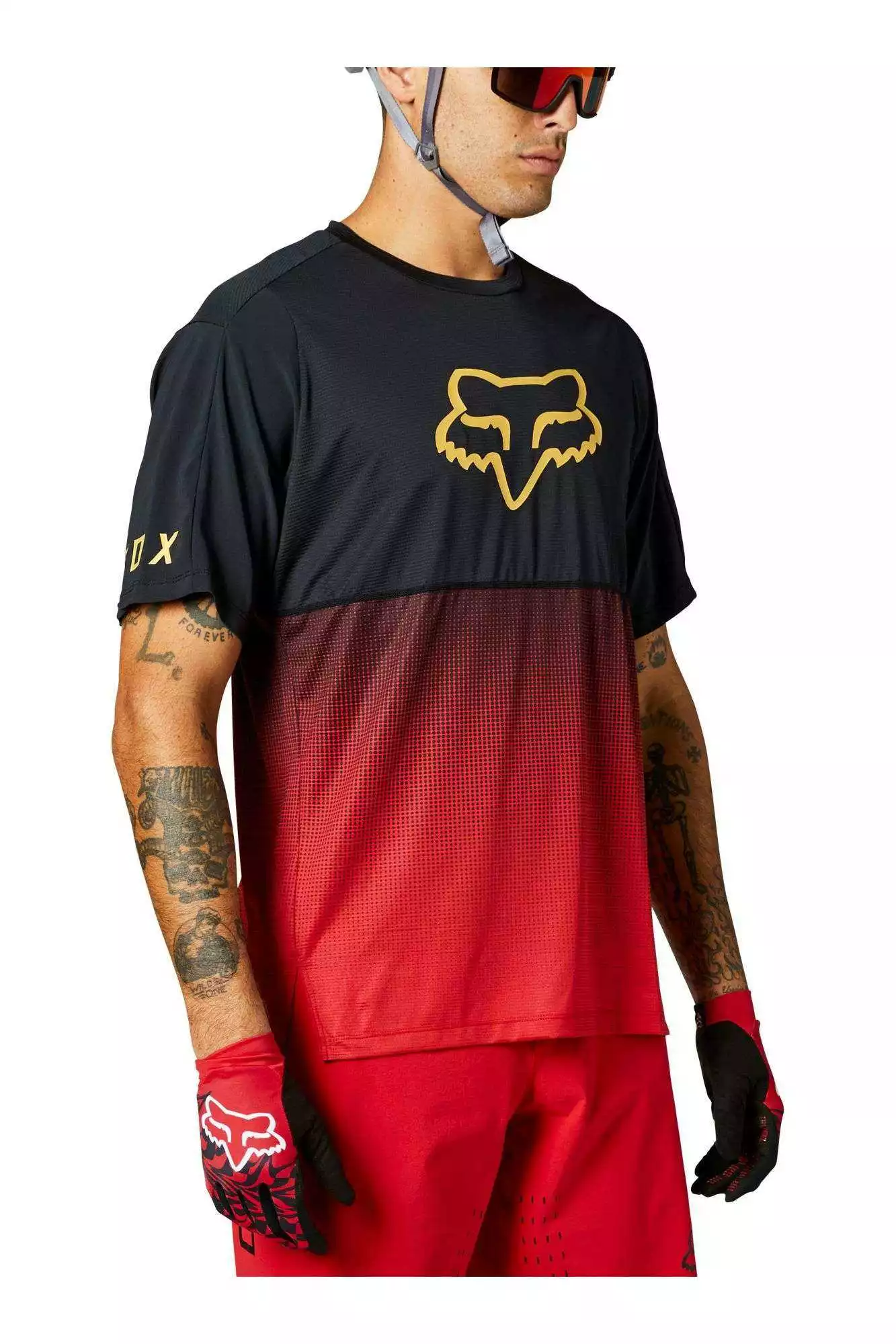 CAMISETA BICI FOX TECNICA FLEXAIR SS NEGRO/ROJO