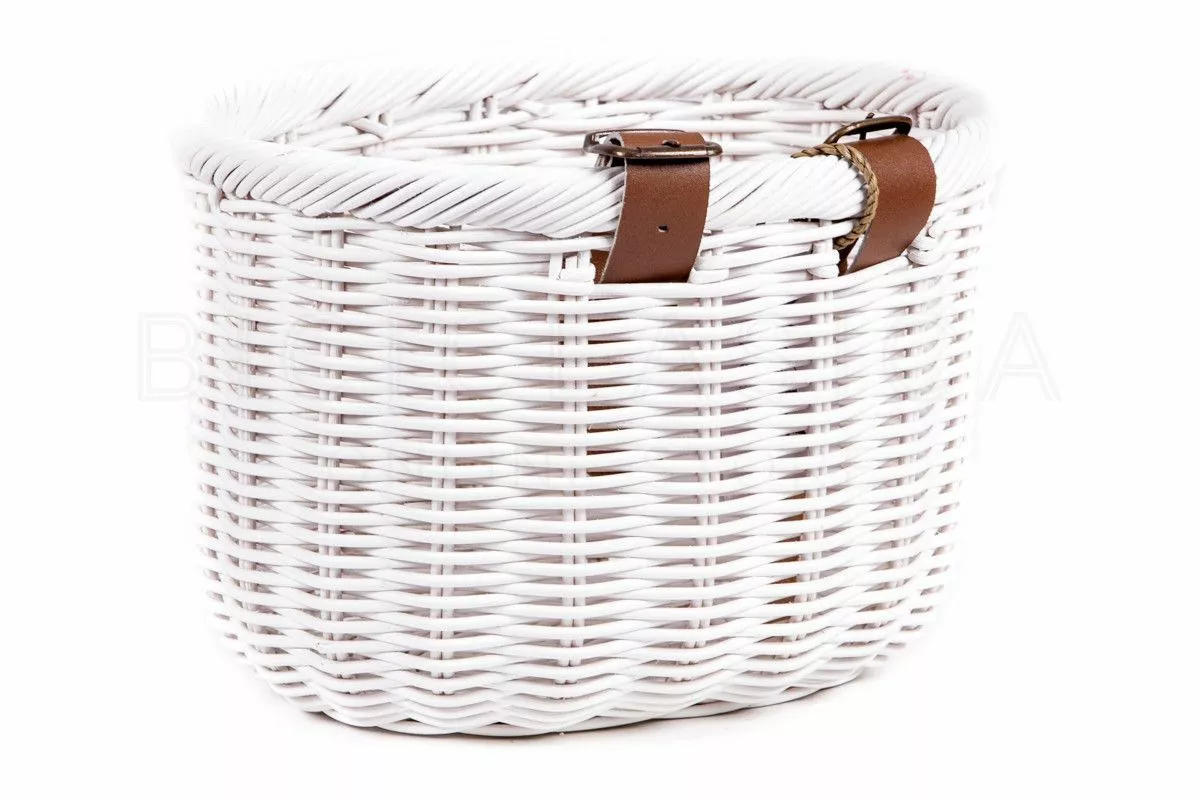 CESTA DE MIMBRE PARA BICICLETA VICTORIA BLANCA - Imagen 2