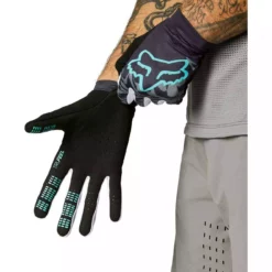 Guantes Bici Largo Fox Flexair Gel Verde-blanco