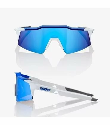 GAFAS 100% SPEEDCRAFT SL MATTE WHITE METALLIC BLUE HIPER BLUE LENS - Imagen 2